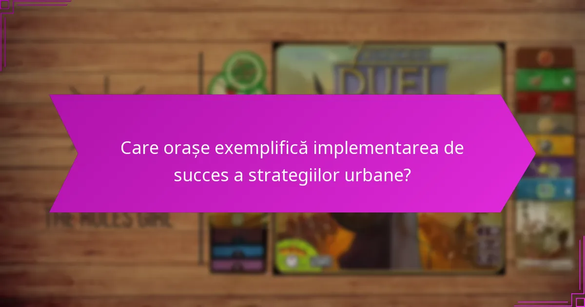 Care orașe exemplifică implementarea de succes a strategiilor urbane?