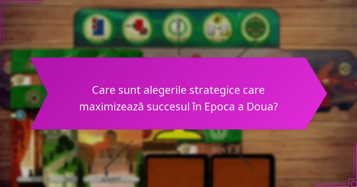 Care sunt alegerile strategice care maximizează succesul în Epoca a Doua?