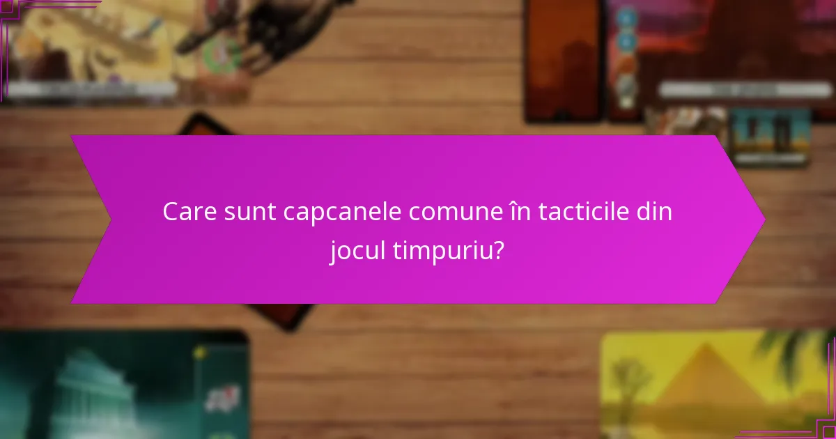 Care sunt capcanele comune în tacticile din jocul timpuriu?