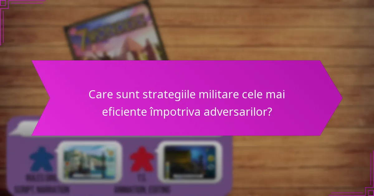 Care sunt strategiile militare cele mai eficiente împotriva adversarilor?