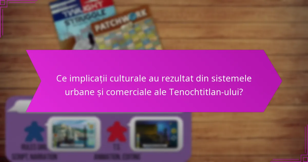 Ce implicații culturale au rezultat din sistemele urbane și comerciale ale Tenochtitlan-ului?