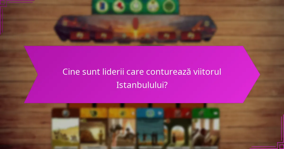 Cine sunt liderii care conturează viitorul Istanbulului?