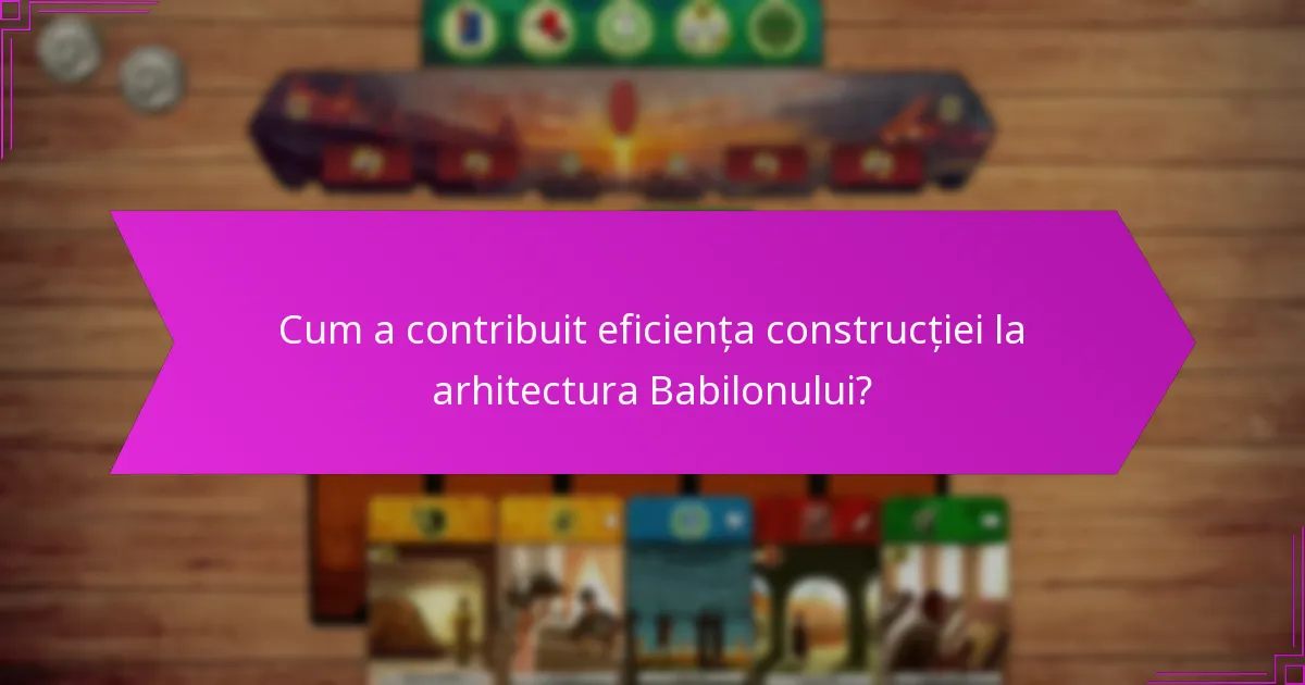 Cum a impactat eficiența construcției moștenirea Babilonului?