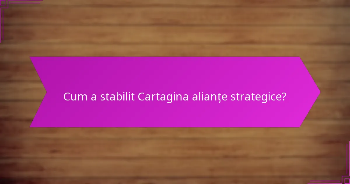 Cum a stabilit Cartagina alianțe strategice?