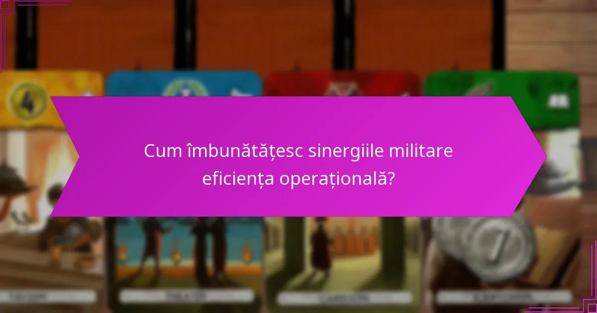 Cum îmbunătățesc sinergiile militare eficiența operațională?