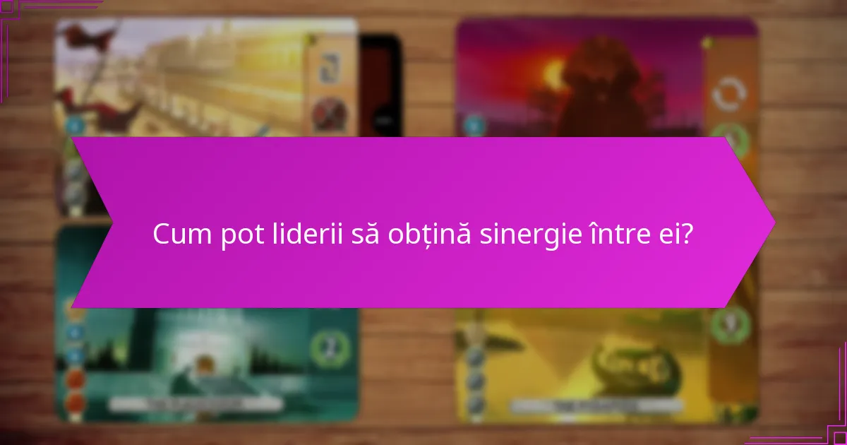 Cum pot liderii să obțină sinergie între ei?