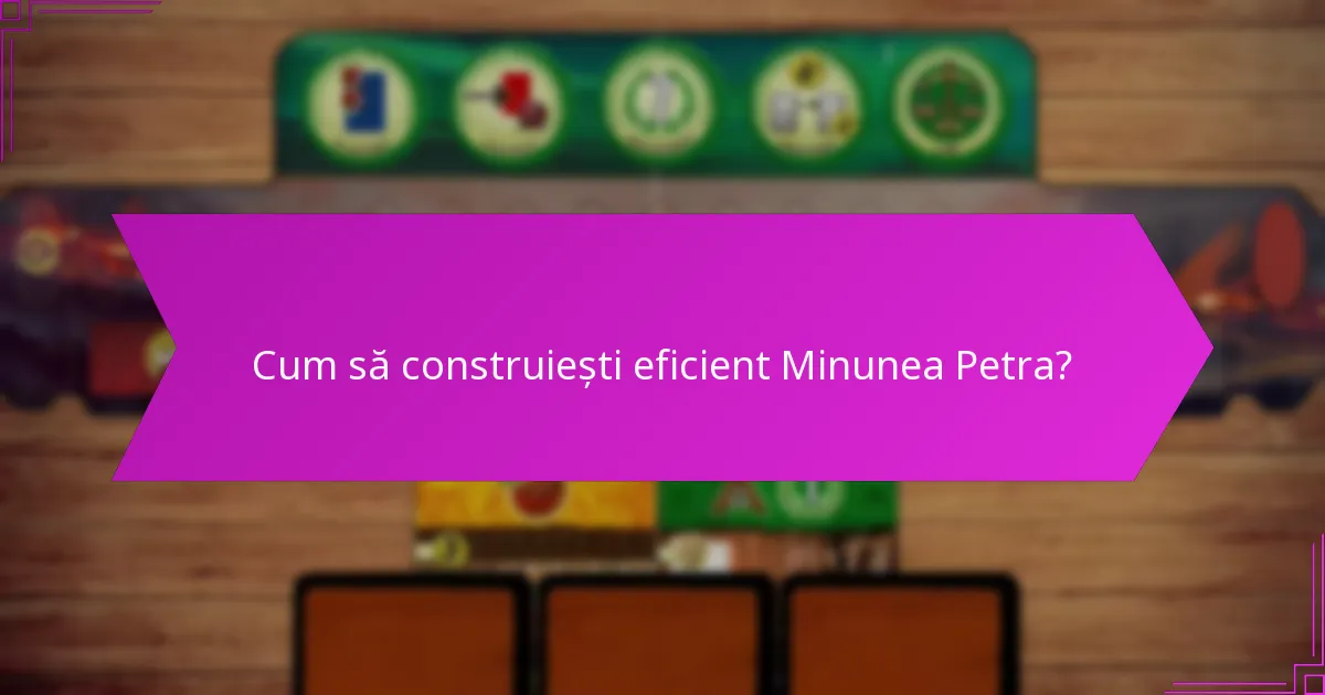 Cum să construiești eficient Minunea Petra?