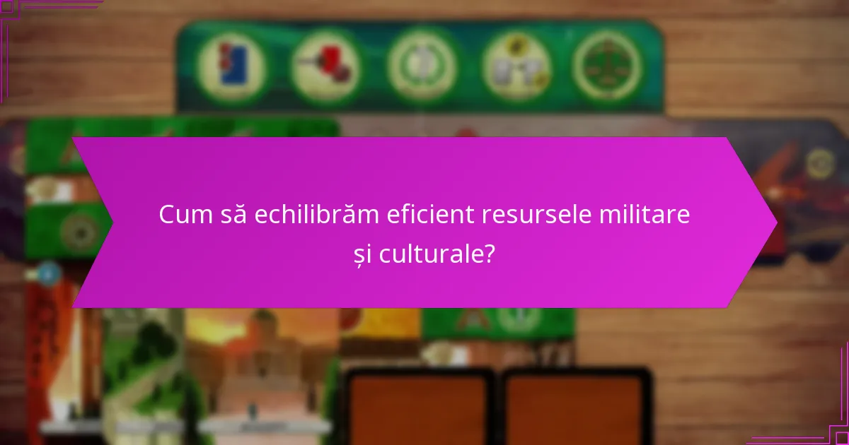 Cum să echilibrăm eficient resursele militare și culturale?