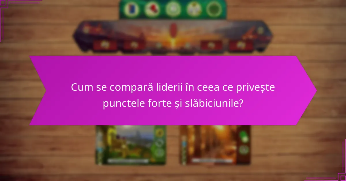 Cum se compară liderii în ceea ce privește punctele forte și slăbiciunile?