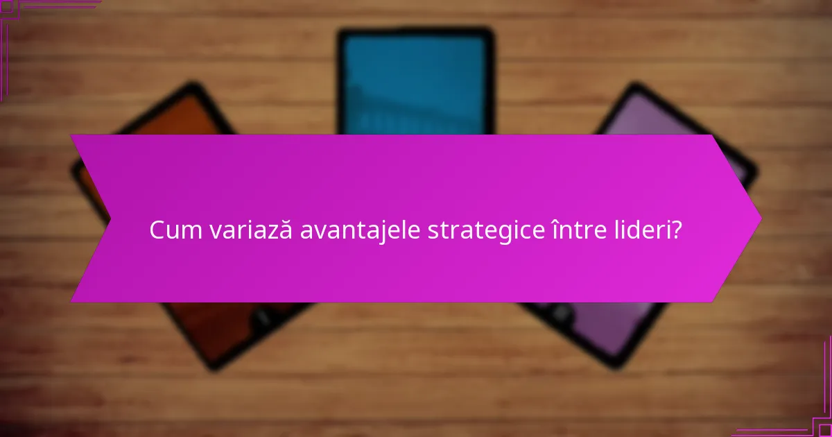 Cum variază avantajele strategice între lideri?